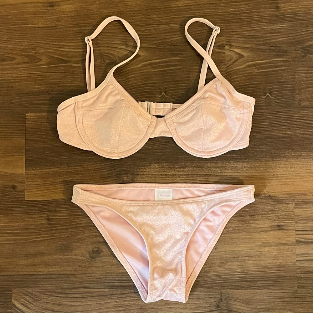 Glittery Light Pink Bikini
